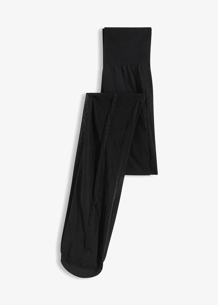 bonprix Verspielte Strumpfhose mit Herzen am hinteren Bein - schwarz