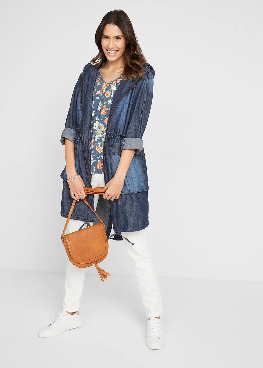 Bonprix Verspieltes Stretch-Shirt Mit V-Ausschnitt Und Leichter Raffung Am Ausschnitt Kurzarm