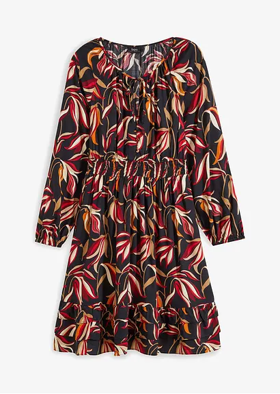 bonprix Verspieltes Viskosekleid betont die Taille und bewirkt kaschierende Effekte