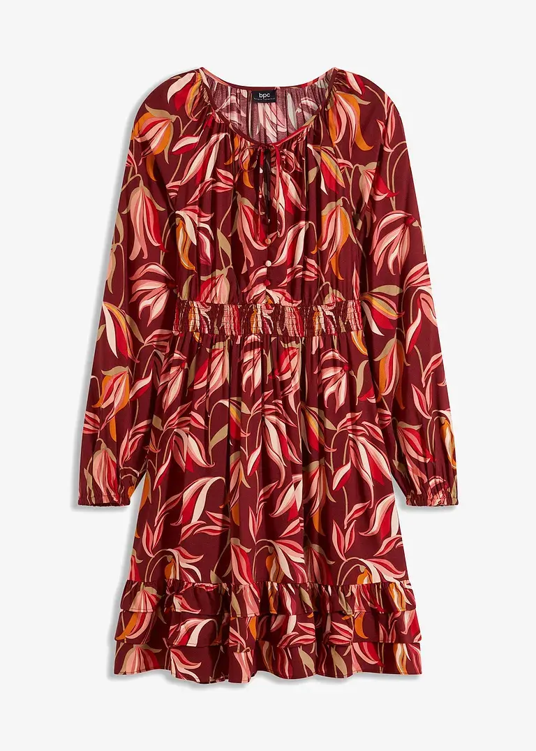 bonprix Verspieltes Viskosekleid betont die Taille und bewirkt kaschierende Effekte