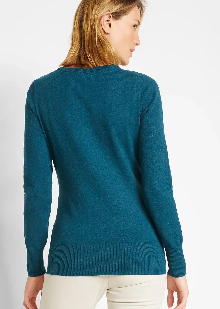Bonprix Vielfach Kombinierbarer Basic Pullover Mir Recycelter Baumwolle