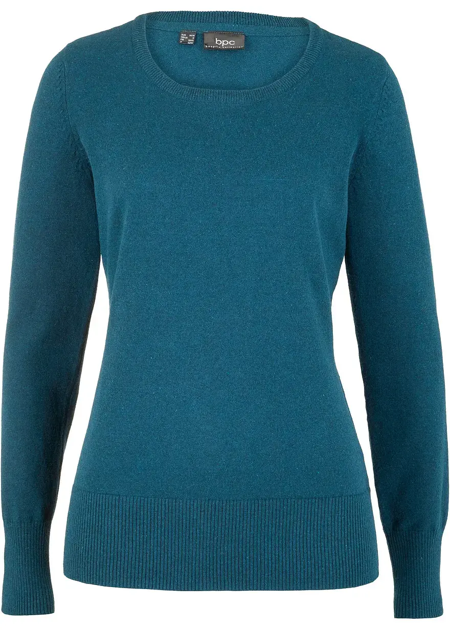 bonprix Vielfach kombinierbarer Basic Pullover mir recycelter Baumwolle