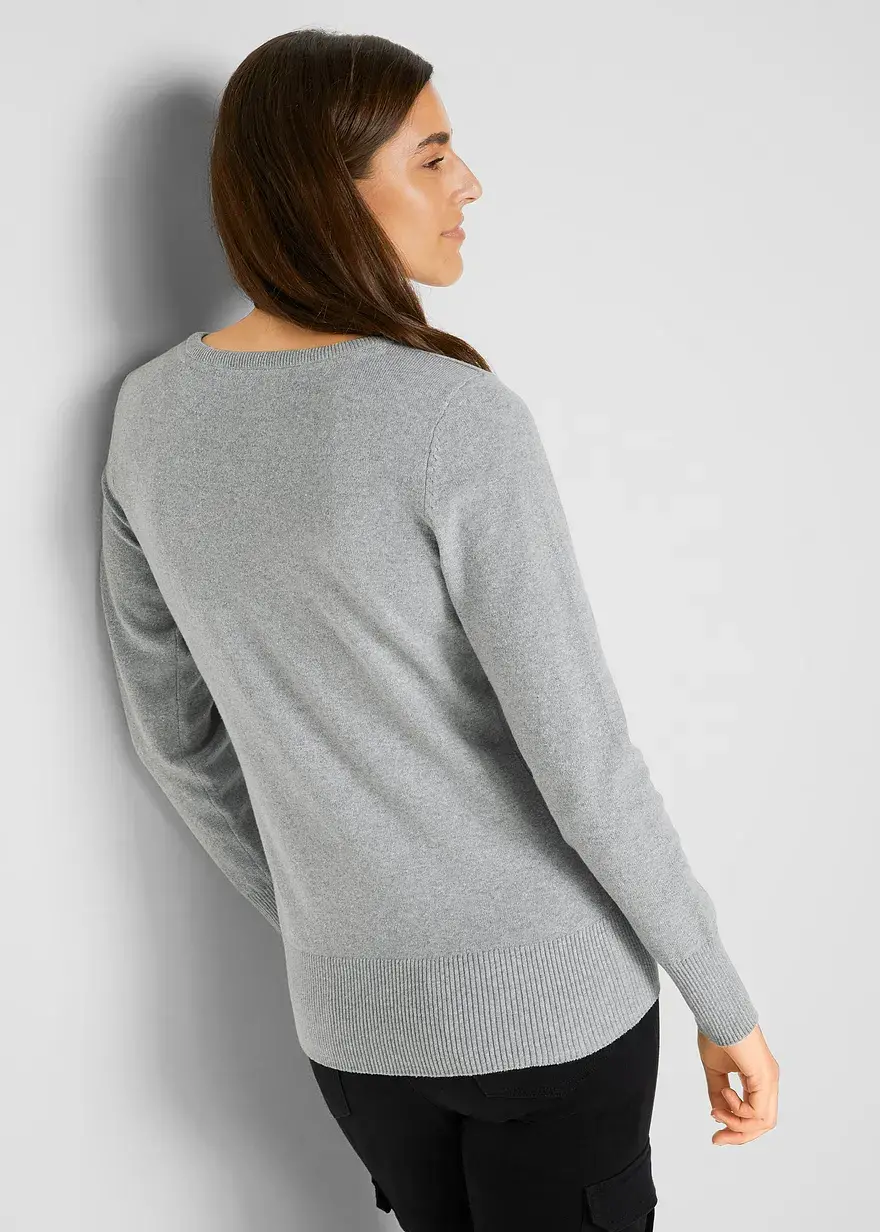 Bonprix Vielfach Kombinierbarer Basic Pullover Mir Recycelter Baumwolle