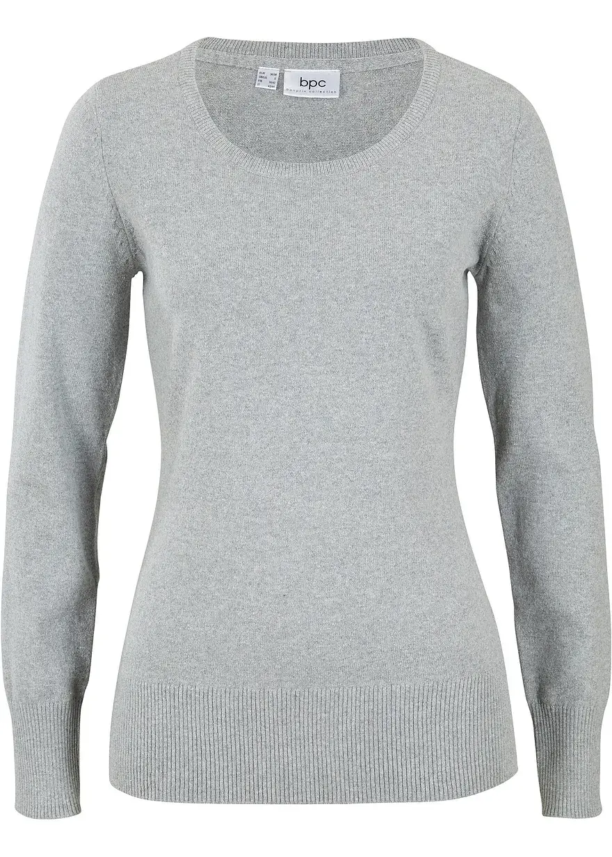 bonprix Vielfach kombinierbarer Basic Pullover mir recycelter Baumwolle