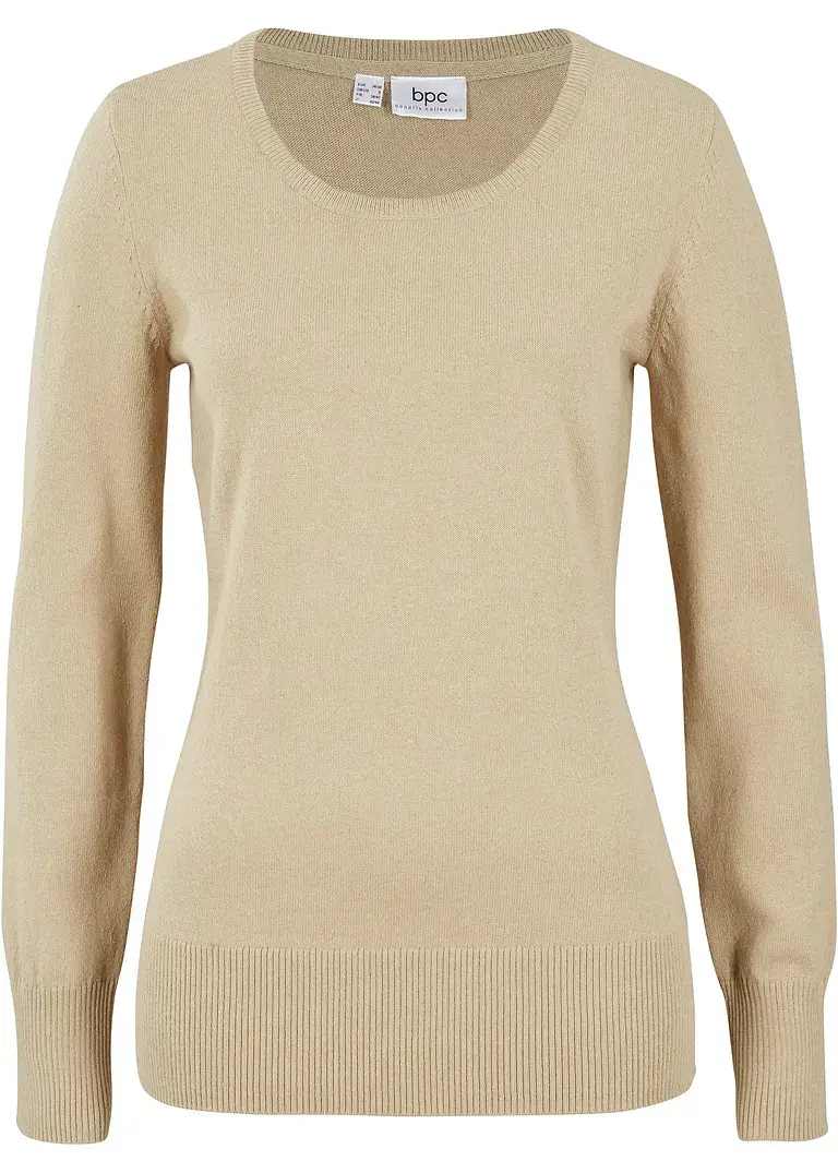 bonprix Vielfach kombinierbarer Basic Pullover mir recycelter Baumwolle