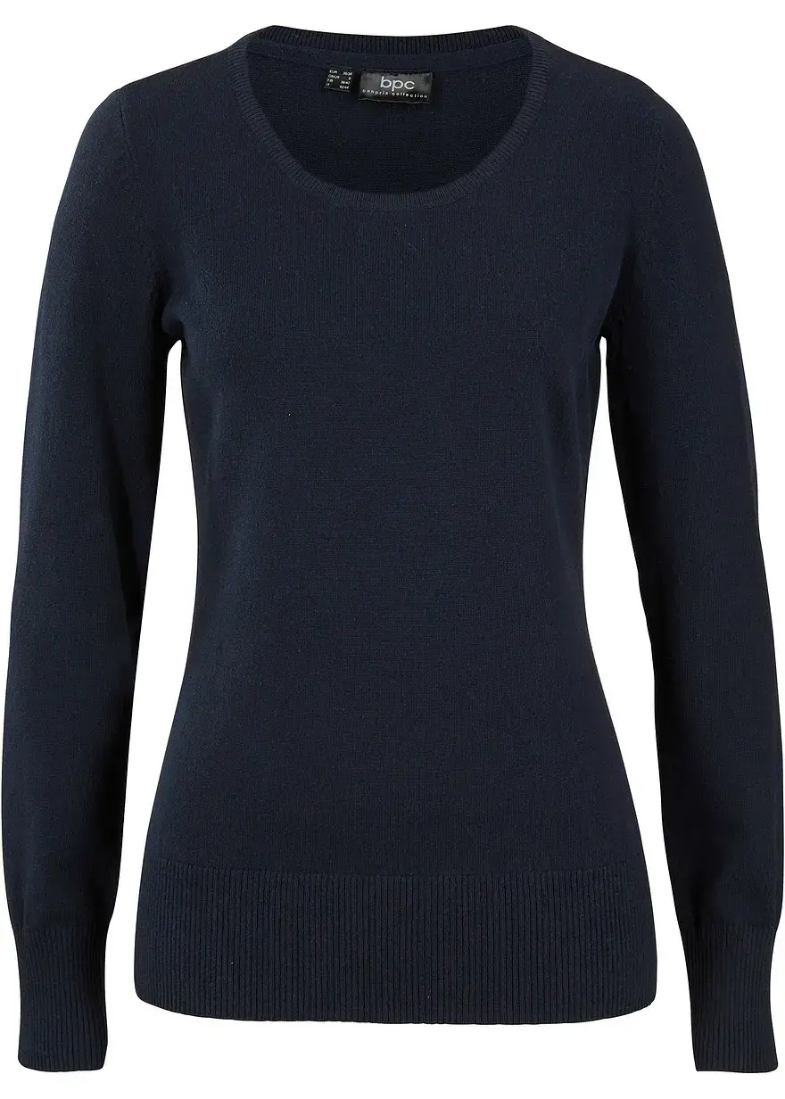 bonprix Vielfach kombinierbarer Basic Pullover mir recycelter Baumwolle