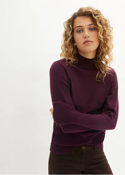 Bonprix Vielfach Kombinierbarer Pullover Mit Recycelter Baumwolle Und Turtle-Neck
