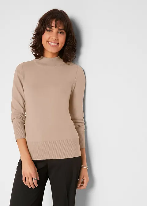 Bonprix Vielfach Kombinierbarer Pullover Mit Recycelter Baumwolle Und Turtle-Neck