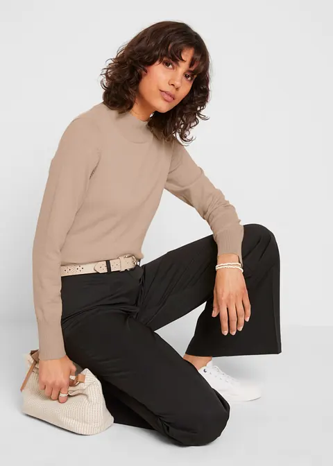Bonprix Vielfach Kombinierbarer Pullover Mit Recycelter Baumwolle Und Turtle-Neck