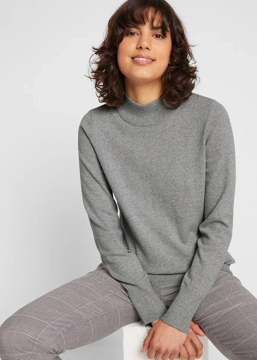 Bonprix Vielfach Kombinierbarer Pullover Mit Recycelter Baumwolle Und Turtle-Neck