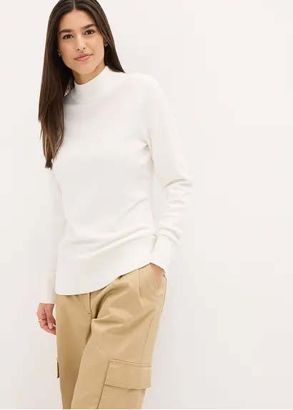 Bonprix Vielfach Kombinierbarer Pullover Mit Recycelter Baumwolle Und Turtle-Neck