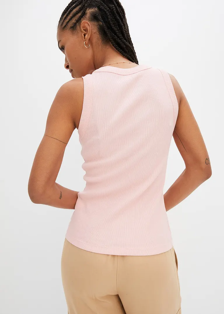 Bonprix Vielseitig Kombinierbar: Trendy Racer-Top - Rosa