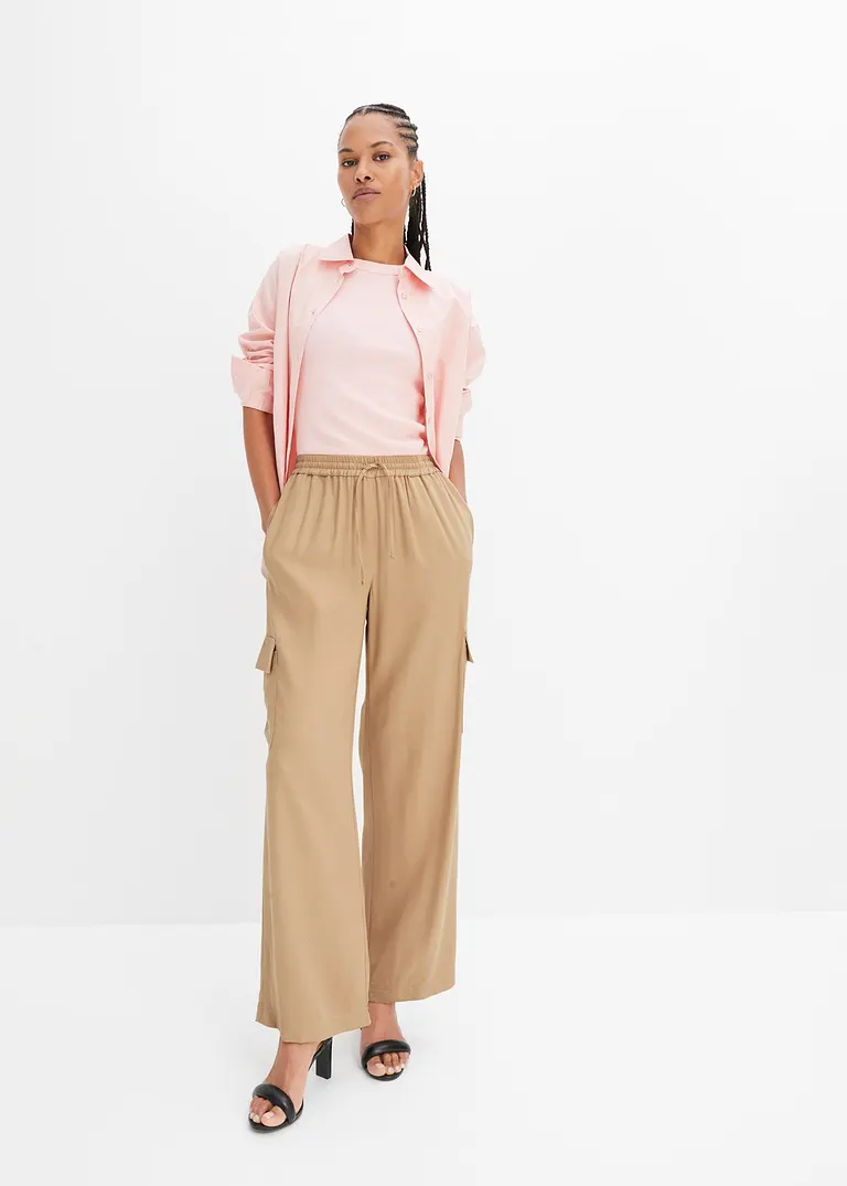 Bonprix Vielseitig Kombinierbar: Trendy Racer-Top - Rosa