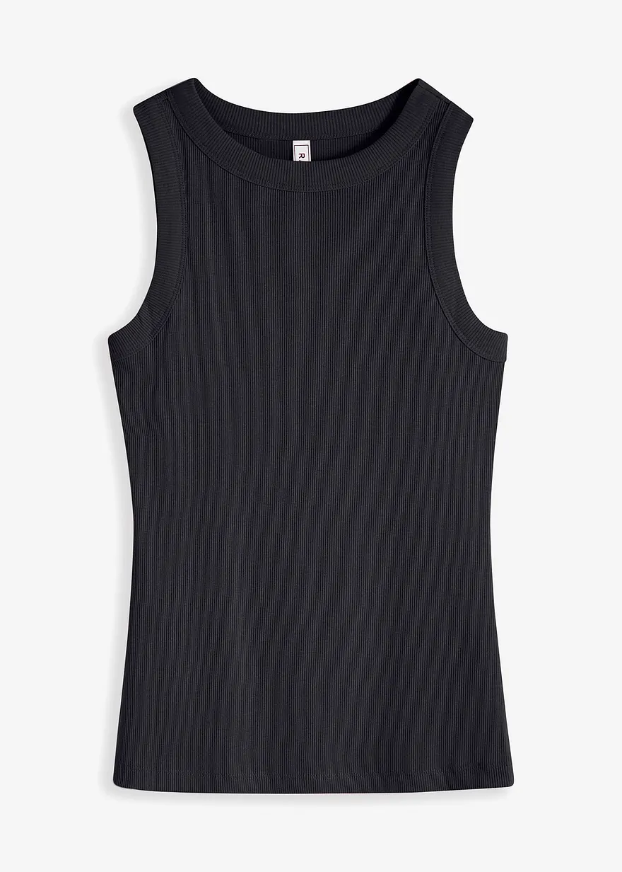 bonprix Vielseitig kombinierbar: Trendy Racer-Top - schwarz