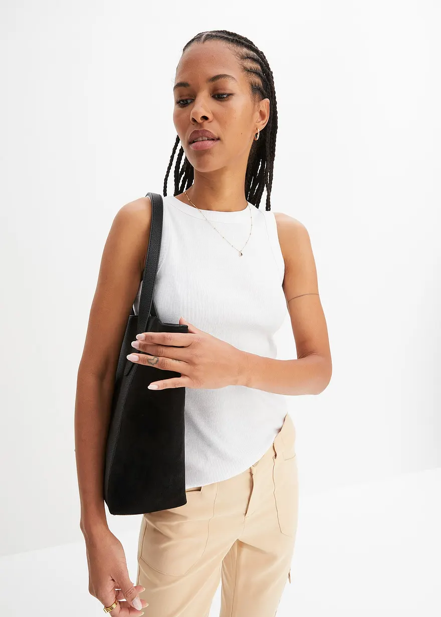 Bonprix Vielseitig Kombinierbar: Trendy Racer-Top - Weiß
