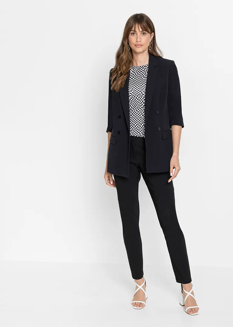 Bonprix Vielseitig Kombinierbare Business-Hose Mit Bequembund. - Schwarz