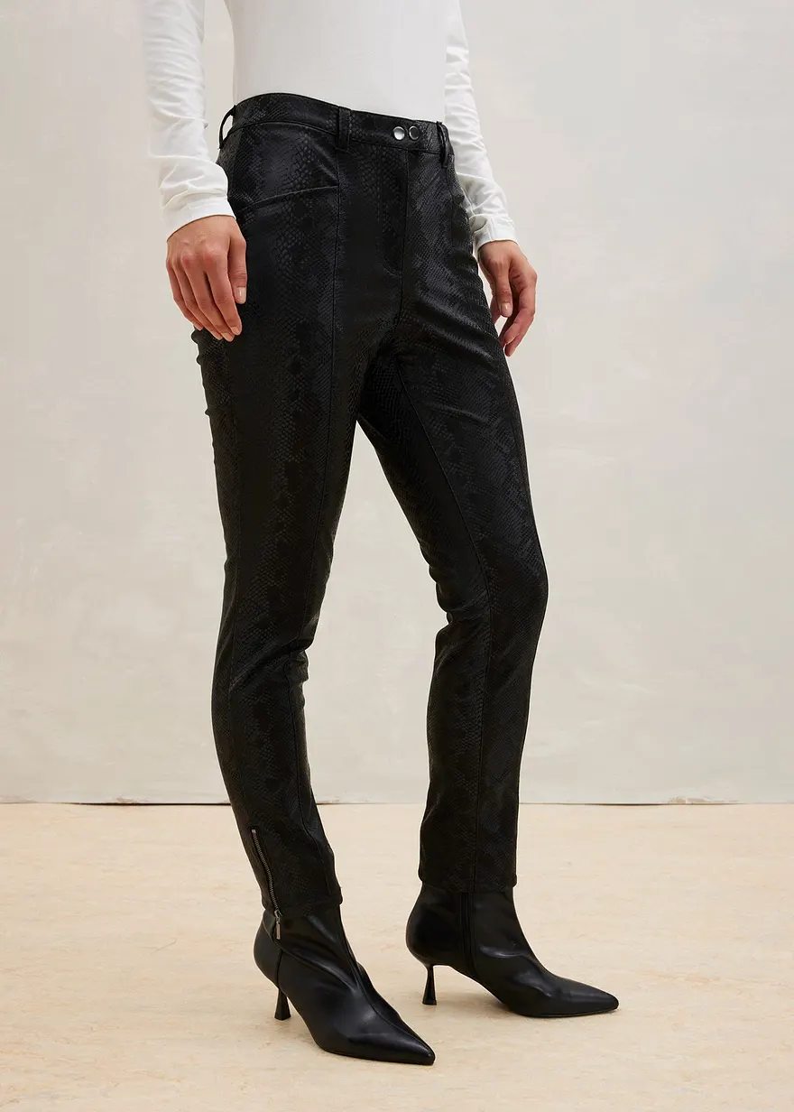 Bonprix Vielseitig Kombinierbare Lederimitathose Mit Snake Print - Damen