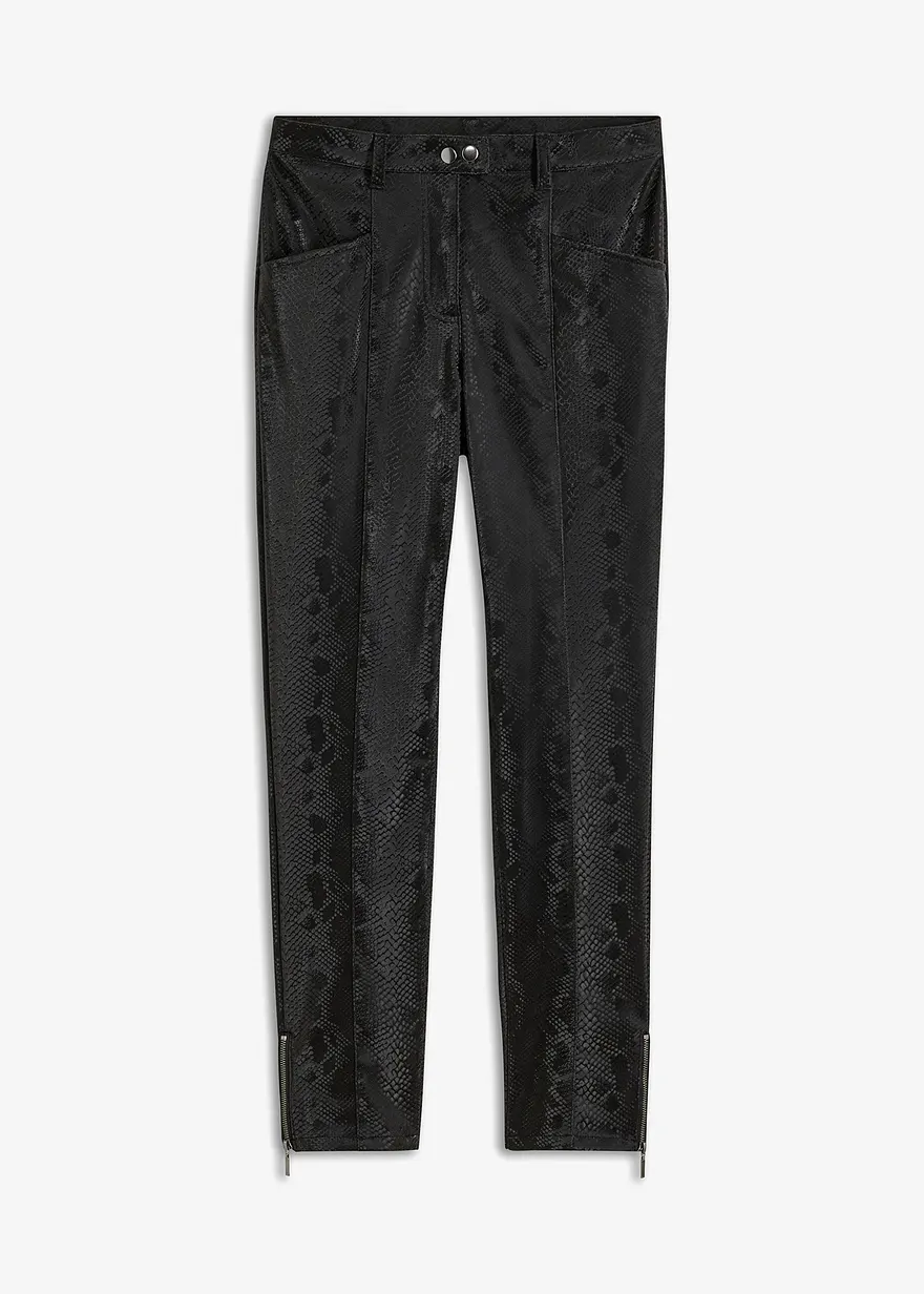 bonprix Vielseitig kombinierbare Lederimitathose mit Snake Print - Damen