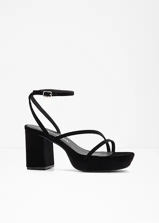bonprix Vielseitig kombinierbare Plateau Sandalette - schwarz