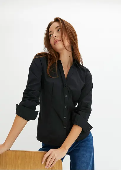 Bonprix Vielseitig Kombinierbare Stretch-Bluse Mit Langen Ärmeln. - Damen