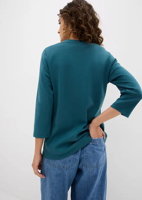 Bonprix Vielseitig Kombinierbares 3/4-Arm Shirt Aus Schwerer Bio-Baumwolle