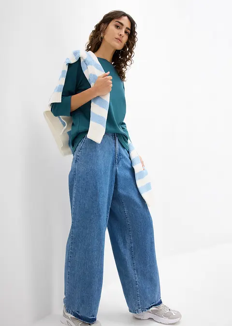 Bonprix Vielseitig Kombinierbares 3/4-Arm Shirt Aus Schwerer Bio-Baumwolle