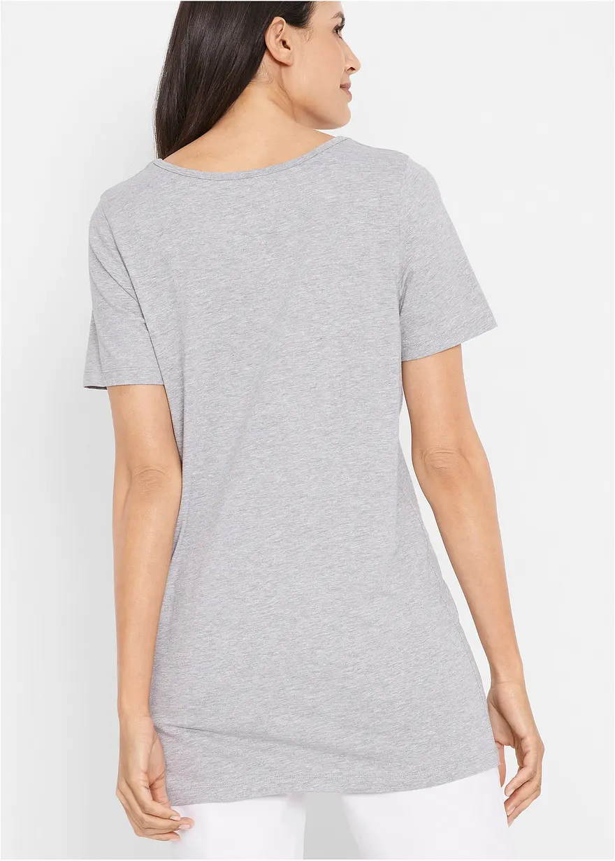 Bonprix Vielseitig Kombinierbares Basic-Long T-Shirt Im 2er-Pack - Damen
