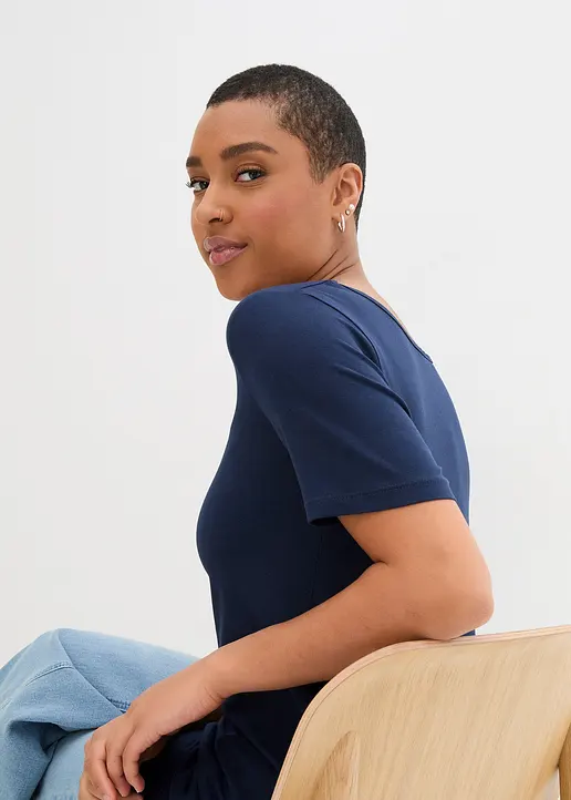 Bonprix Vielseitig Kombinierbares Basic-Long T-Shirt Im 2er-Pack - Damen