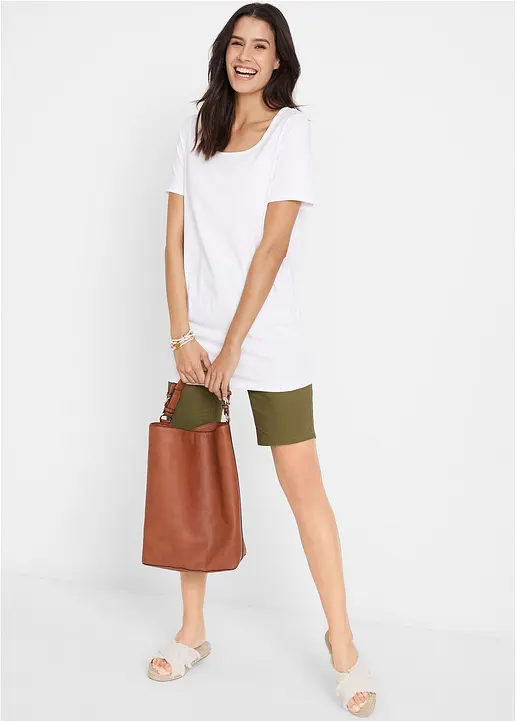 Bonprix Vielseitig Kombinierbares Basic-Long T-Shirt Im 2er-Pack - Damen