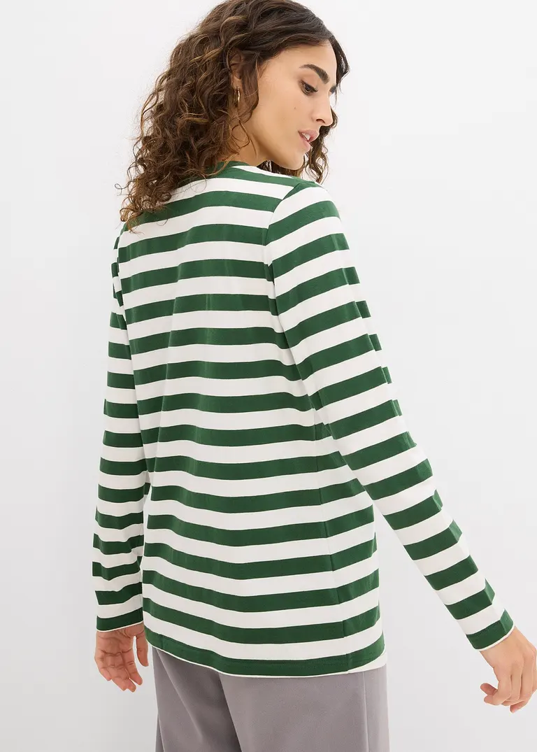Bonprix Vielseitig Kombinierbares Langarmshirt - Grün - Damen