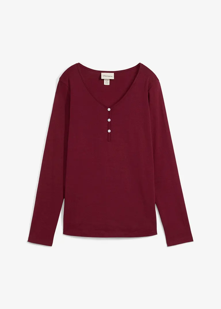 bonprix Vielseitig kombinierbares Langarmshirt - rot - Damen