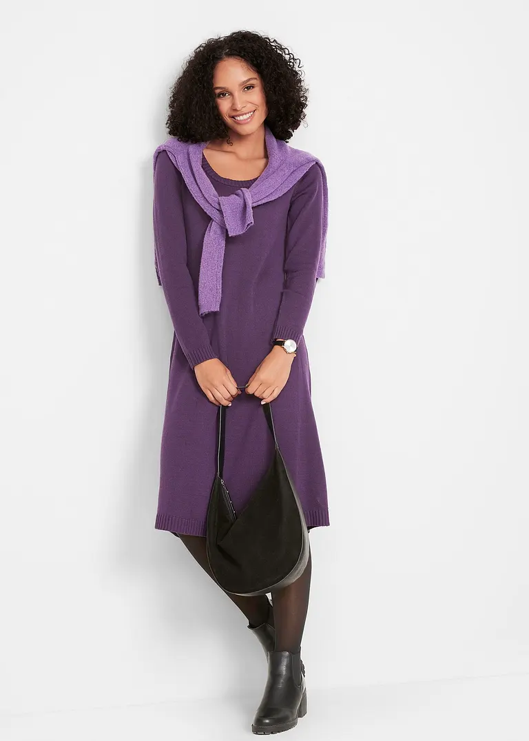 Bonprix Vielseitig Kombinierbares Strickkleid In Ausgestellter Und Figurumspielender Form
