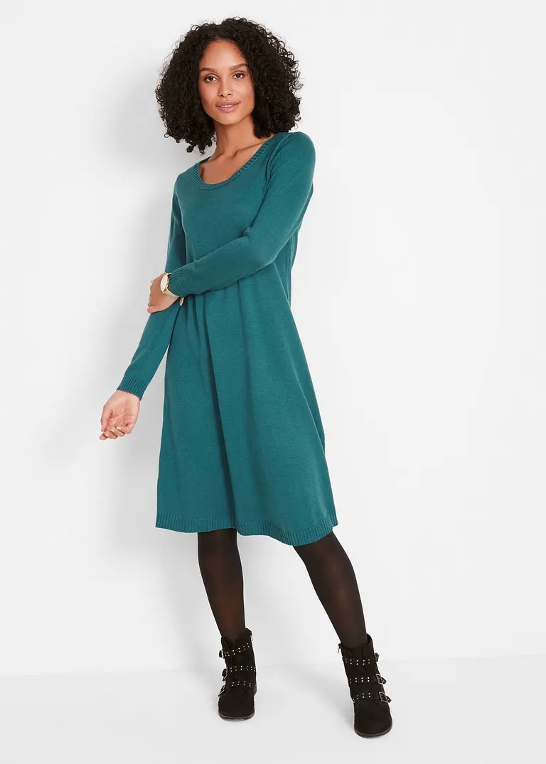 Bonprix Vielseitig Kombinierbares Strickkleid In Ausgestellter Und Figurumspielender Form