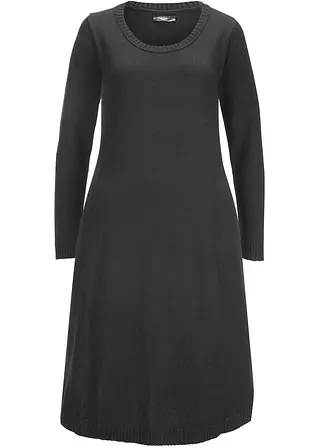 bonprix Vielseitig kombinierbares Strickkleid in ausgestellter und figurumspielender Form