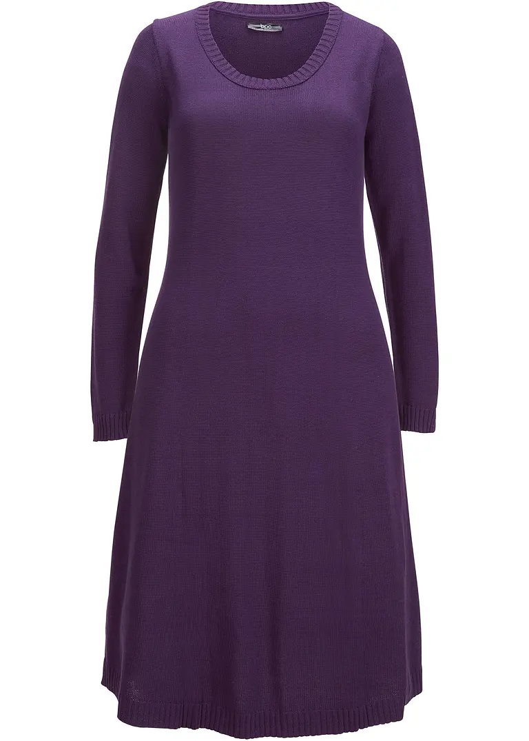 bonprix Vielseitig kombinierbares Strickkleid in ausgestellter und figurumspielender Form
