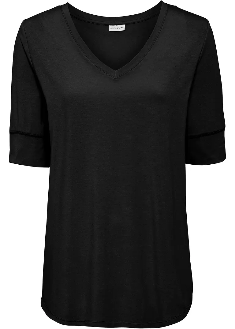 bonprix Vielseitig kombinierbares V-Shirt aus nachhaltiger Viskose