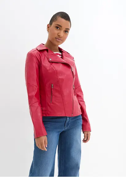 Bonprix Vielseitige Lederimitatjacke Im Bikerlook Mit Schnallen Im Hüftbereich