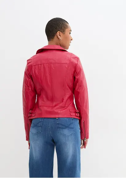 Bonprix Vielseitige Lederimitatjacke Im Bikerlook Mit Schnallen Im Hüftbereich