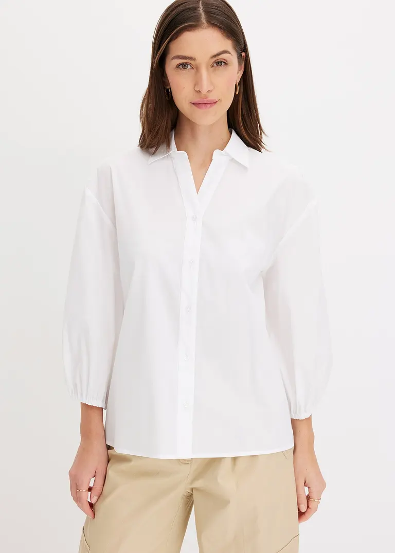 Bonprix Volumen Bluse Mit Längerem Rückenteil überschnittenen Schultern Und Ballonärmeln