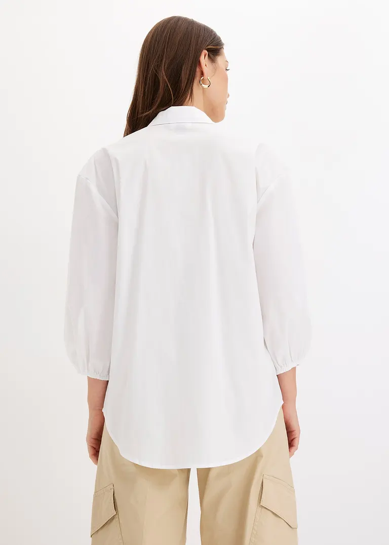 Bonprix Volumen Bluse Mit Längerem Rückenteil überschnittenen Schultern Und Ballonärmeln