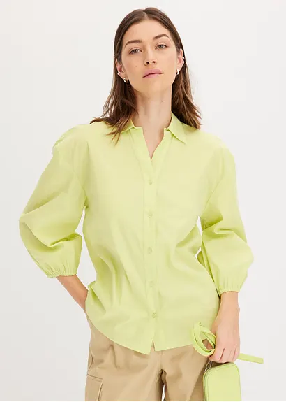 Bonprix Volumen Bluse Mit Längerem Rückenteil überschnittenen Schultern Und Ballonärmeln