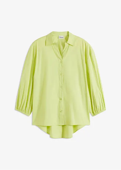 bonprix Volumen Bluse mit längerem Rückenteil überschnittenen Schultern und Ballonärmeln