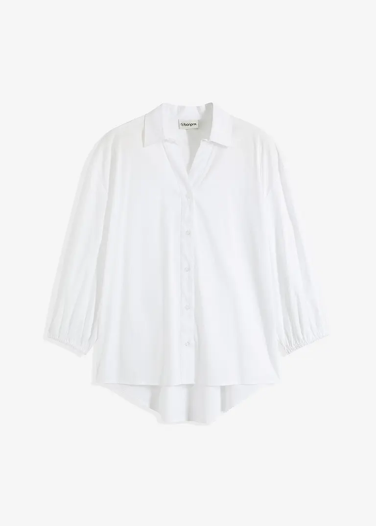 bonprix Volumen Bluse mit längerem Rückenteil überschnittenen Schultern und Ballonärmeln