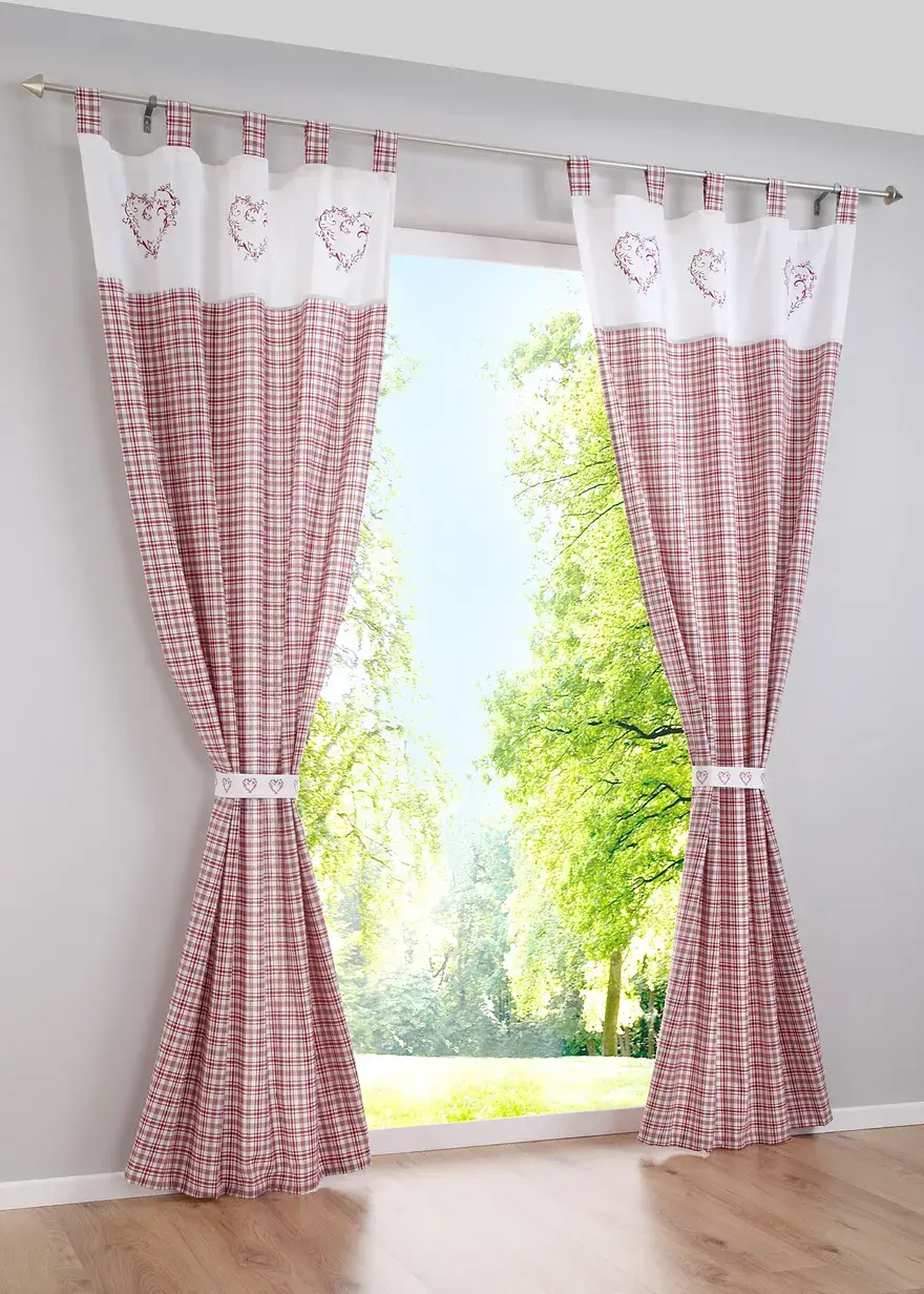bonprix Vorhang im klassischem Landhausstil - rot Schlaufen