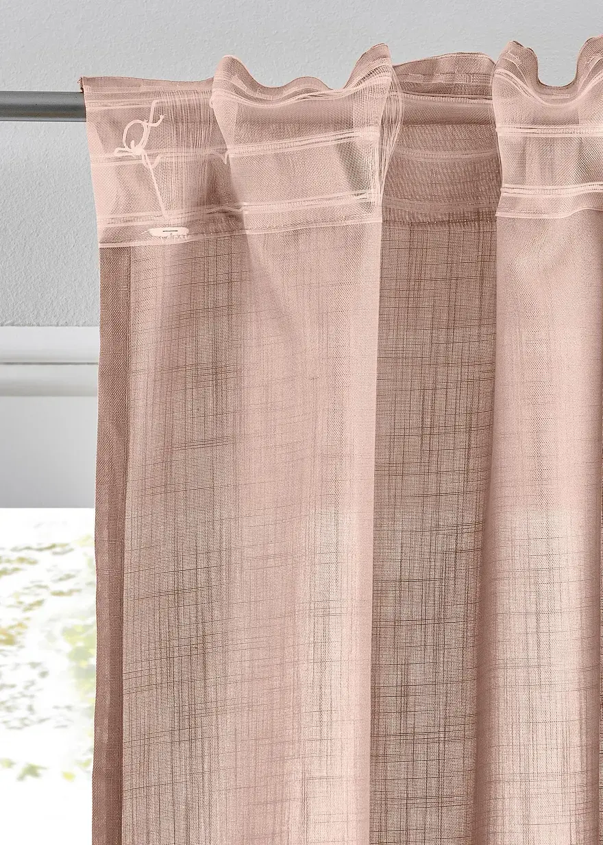 Bonprix Vorhangschal In Toller Leinen-Optik - Altrosé Multifunktionsband