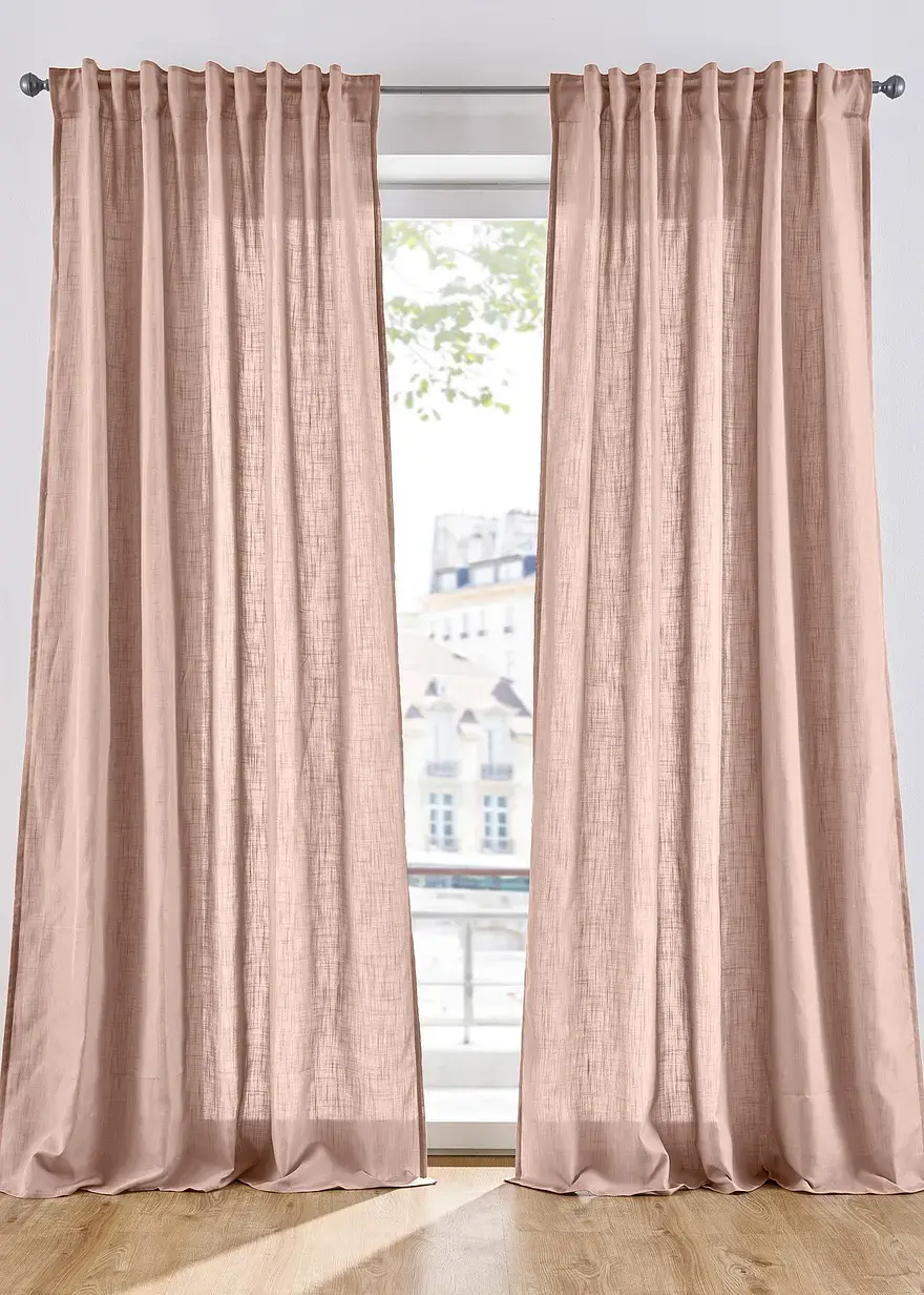 bonprix Vorhangschal in toller Leinen-Optik - altrosé Multifunktionsband