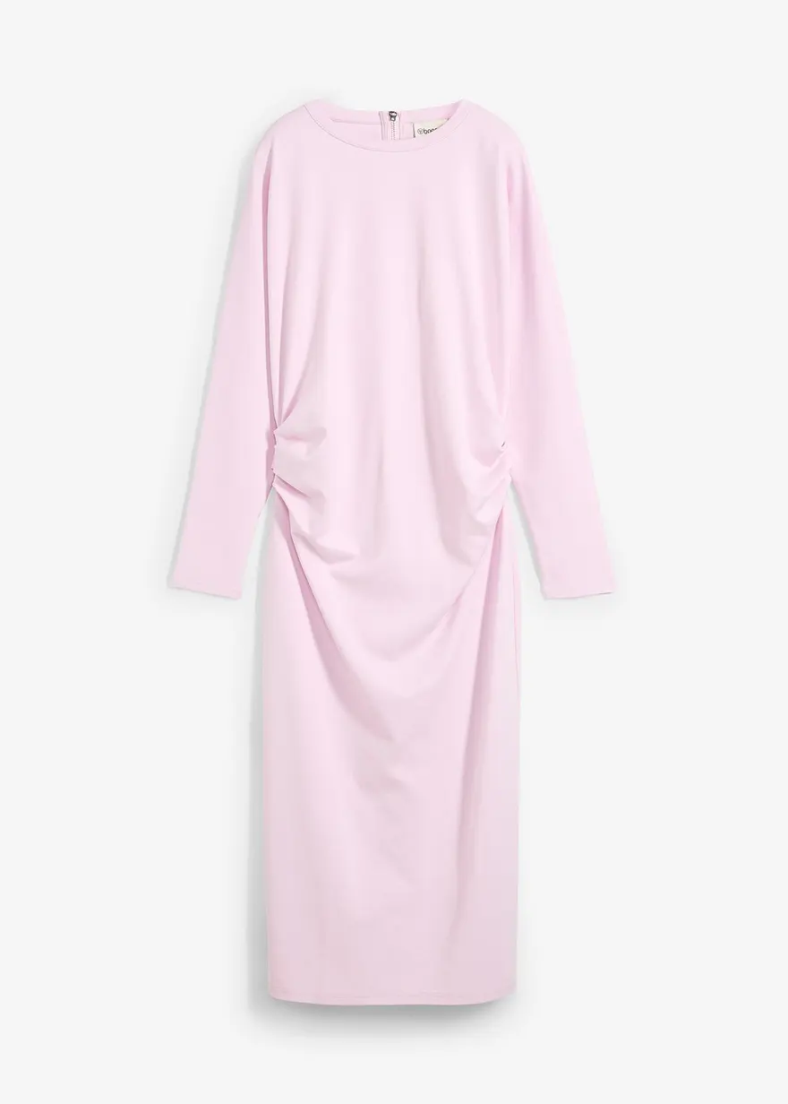 bonprix Wadenlanges Kleid mit Faltendetails an der Taille - lila - Damen