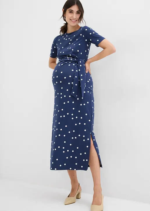 Bonprix Wadenlanges Midikleid Für Schwangere - Blau - Damen