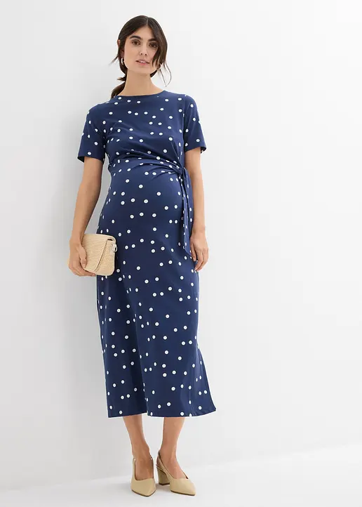 Bonprix Wadenlanges Midikleid Für Schwangere - Blau - Damen
