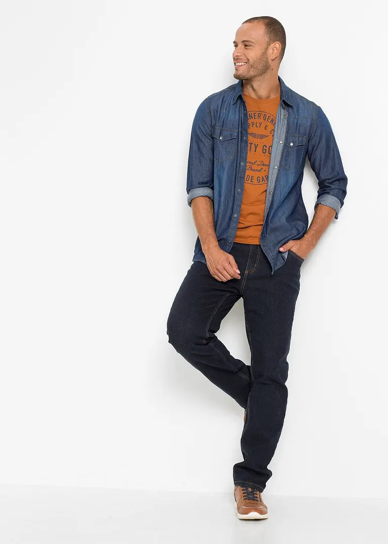 Bonprix Warm Gefütterte Classic Fit Stretch-Thermojeans Mit Komfortabler Leibhöhe